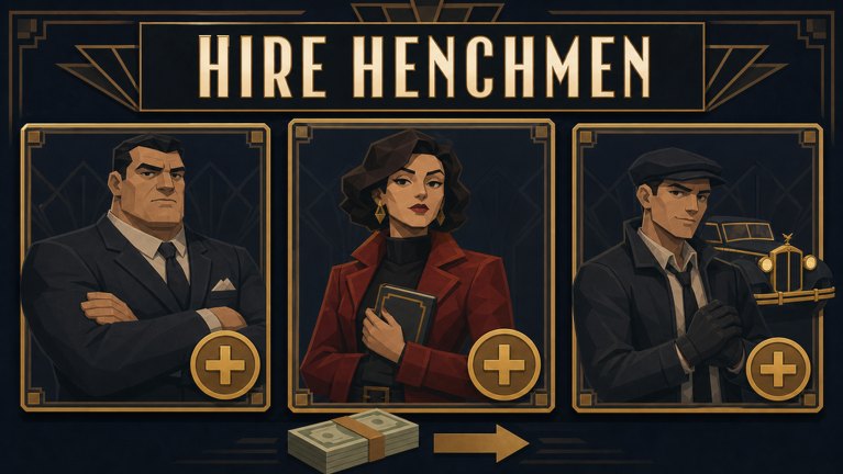 Idle Mafia Game Hire Henchmen crew portraits
